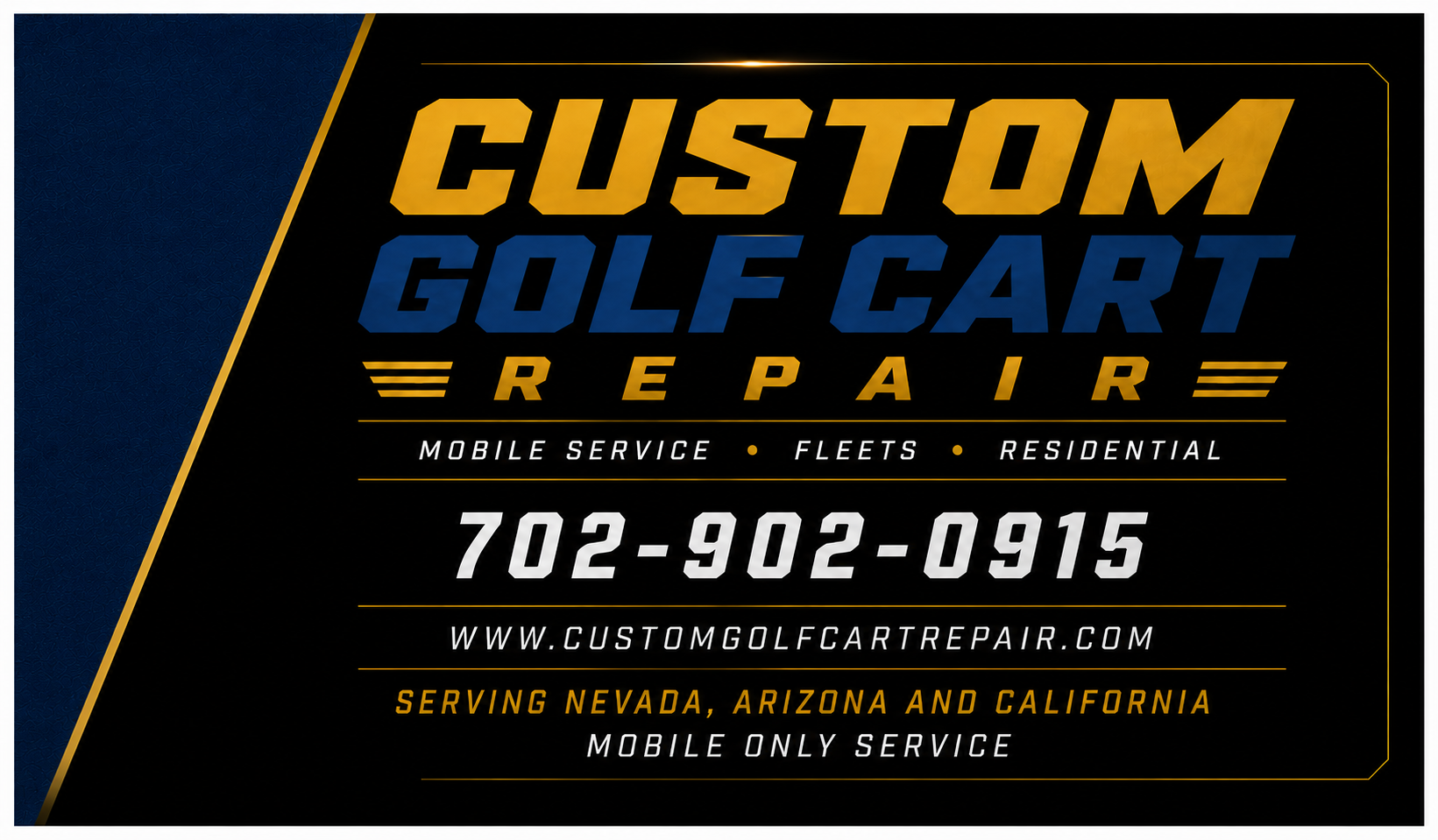 Custom Golf Cart Repair brand collateral