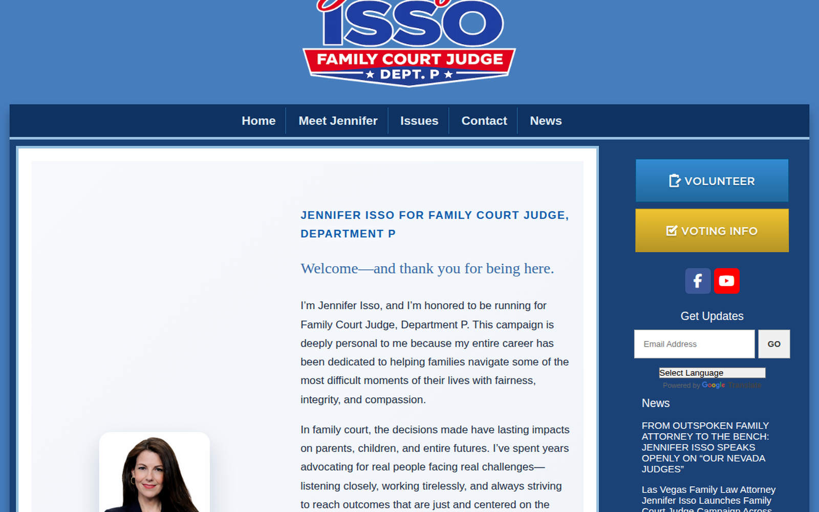 Jennifer Isso Campaign Website